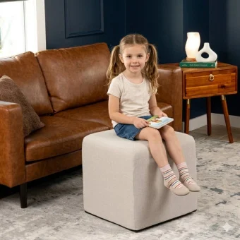 18" Square Foam Fabric Ottoman