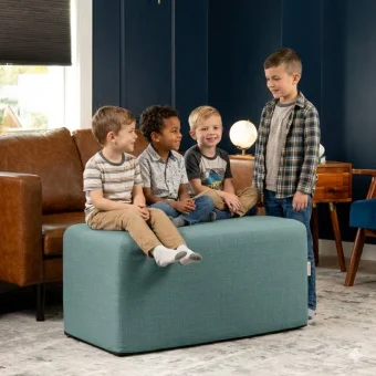 36" Large Rectangular Foam Fabric Ottoman