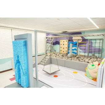 T-Frame Swing with Foam Block Ball Pit