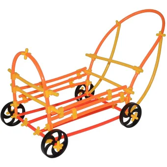Straws and Connectors Add On Wheels - 16 Piece | Sensory Equipment for Children| Playlearn USA