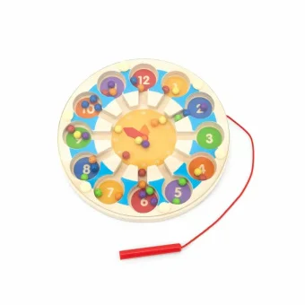 Magnetic Bead Trace Clock - Educational toy with colorful beads for learning time, numbers, and fine motor skills. | Playlearn