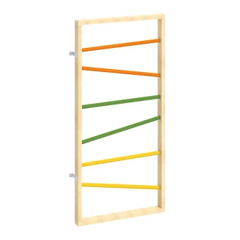 Playlearn's Slanted Bars Ladder Gym-Style Climbing Wall Panel System for Kids | Sensory Indoor Gym Equipment