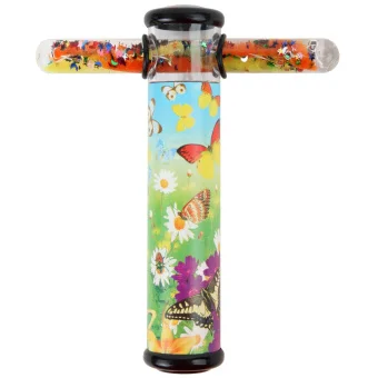 Playlearn 6" Kaleidoscope & Glitter Wand, a handheld sensory toy that captivates & mesmerizes. Ideal for sensory play or therapeutic use. Butterfly themed.
