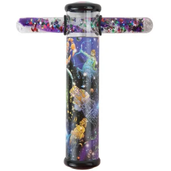 Playlearn 6" Kaleidoscope & Glitter Wand, a handheld sensory toy that captivates & mesmerizes. Ideal for sensory play or therapeutic use. Space themed.