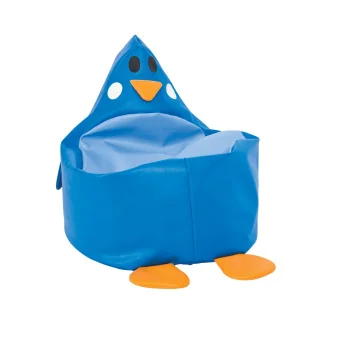 Playlearn's Blue Penguin Soft Beanbag Chair for Kids