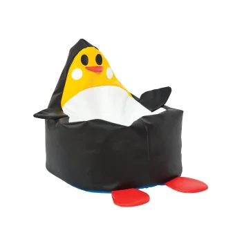 Playlearn's Black Penguin Soft Beanbag Chair for Kids