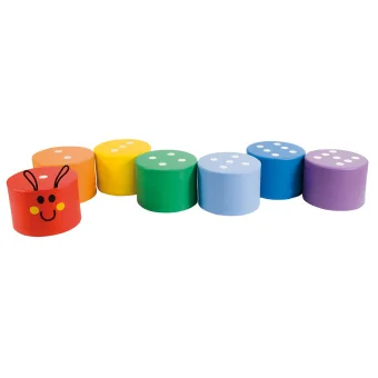 Playlearn's Soft Seating - Rainbow Caterpillar Set, safe, durable, and vibrant seating designed to stimulate sensory and social experiences. For kids aged 3+.