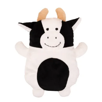 Playlearn's Plush Cow for Kids, color white and black.