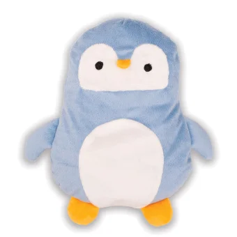Playlearn's Plush Penguin Toy for Kids colors blue, orange and white