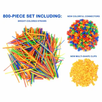Straws and Connectors - 800 Piece | Kids Building Set | Stem Building Toys | Playlearn