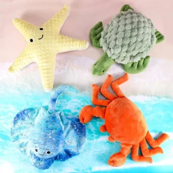Weighted Sea Animal Plush Toys - Set of 4