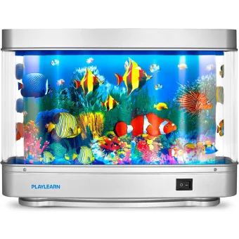 Mini Aquarium Lamp with Rolling Screen | Calming Lamp | Special needs sensory lamp | Anxiety Relief Lamp | Playlearn