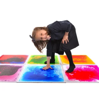 Classic Liquid Floor Tiles - 6 Pack for Kids| Sensory Equipment | Bestseller Interactive Equipment | Playlearn USA