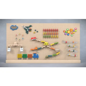 9ft Sensory Tactile Wall Panel with Tracks, Gears & Dominoes