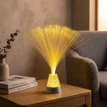 Playlearn's affordable 13" fiber optic lamp. Hand held & light-weight. Designed with thin fibers that create a mesmerizing effect. USB or battery powered.