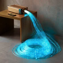 Playlearn's 5ft fiber optic with 16w light source and remote control. It has a color-changing LED. Enhances mood, relaxation, is durable and safe for kids.