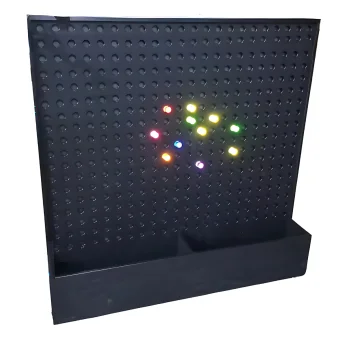 Playlearn Floor Standing Light Up Peg Wall - Black - 4' x 4'
