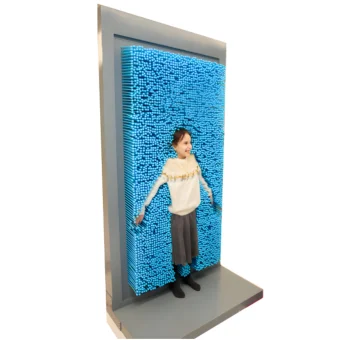 Pin Art Wall Lifesize Gray Frame 7.5ft - Blue Pegs
