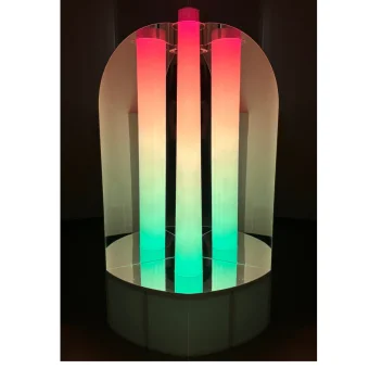 5ft LED Light Column with Mirror Backdrop and Reflective Corner Base