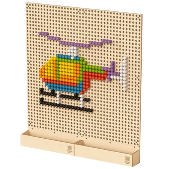 Colorful Tactile Learning Wooden Insertion Beads Set Playlearn