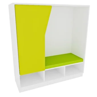 Hideaway Cabinet with Foam Mat and Storage - White