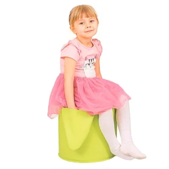 Green Calming Pouf with Pockets