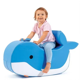 Playlearn's Blue Whale Soft Play Rocker for Kids