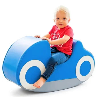 Playlearn's Blue Car Soft Play Rocker for Kids