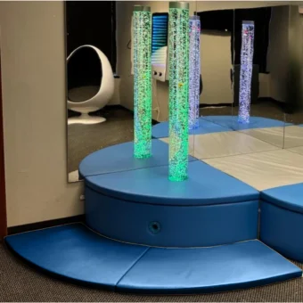 Playlearn USA Front Low Mat for Corner Bubble Tube Base - Blue