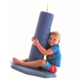 Playlearn's Blue Padded Disk Swing for Kids | Sensory Gym Equipment