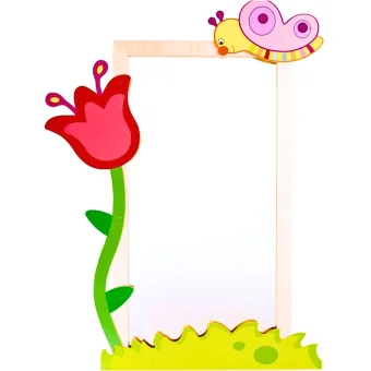 Sensory Wall Mirror with Butterfly and Flower Decor Set