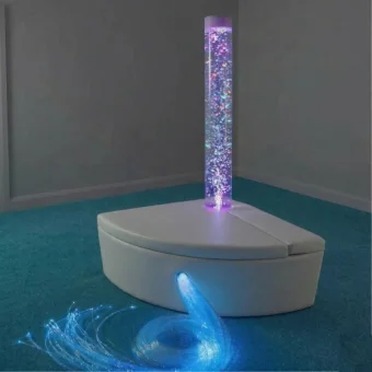 6ft Sensory Bubble Tube with Fiber Optic & Padded Platform
