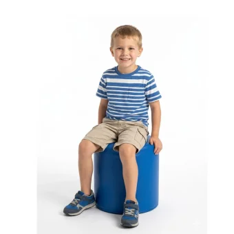 Soft Seating Round Pouf - Blue