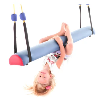 Playlearn's Halfpipe Bolster Swing with Adjustable Ropes for Kids | Sensory Gym Equipment