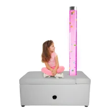 Playlearn's Bubble Tube with Platform Bundle | Special Needs Sensory Bubble Tube | Sensory Therapy | Anxiety Relief Lamp
